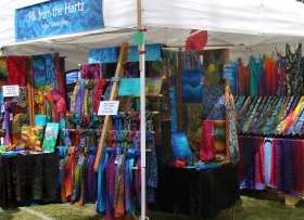 Silk artist booth at craft fair