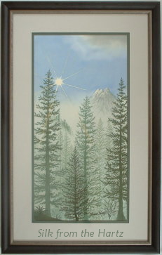 Trees in the Fog silk painting